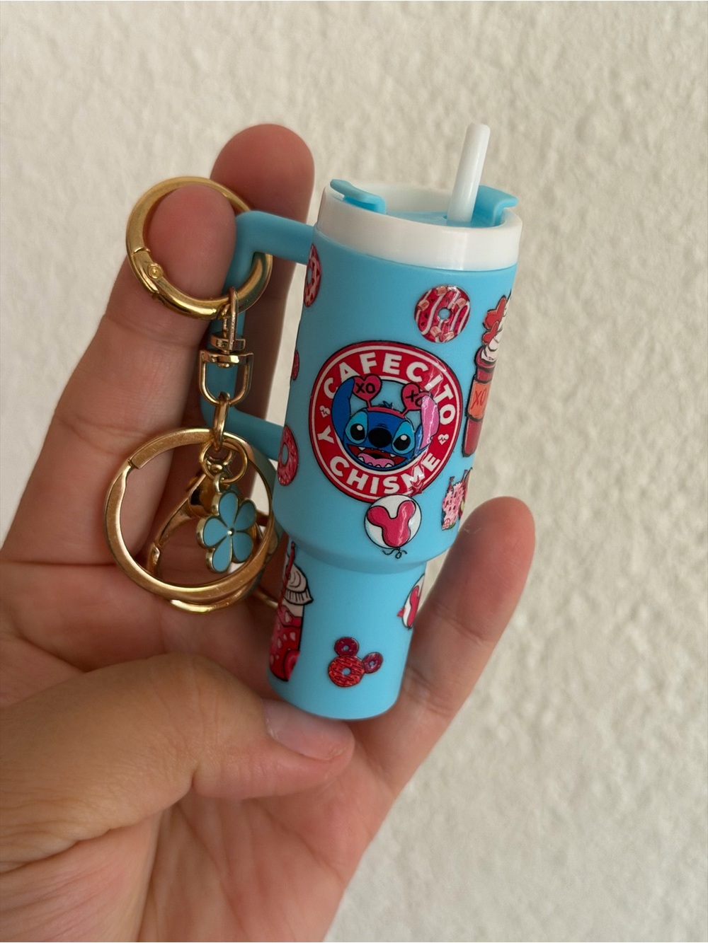 Blue Mini Drink Tumbler Keychain for Kids